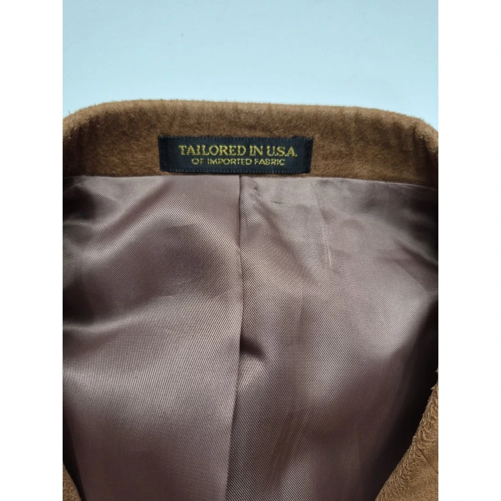Norm Thompson Mens Micro Suede Sports Coat 47R Brown USA 3 Button Blazer